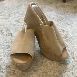 Cordani suede platform slides. Size 38